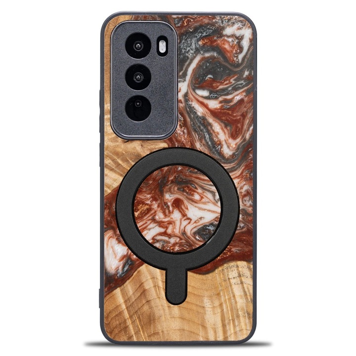 Husa telefon Bewood Unique pentru Oppo Reno 12 Pro 5G, din lemn si rasina, 100% protectie, design unic, multicolor