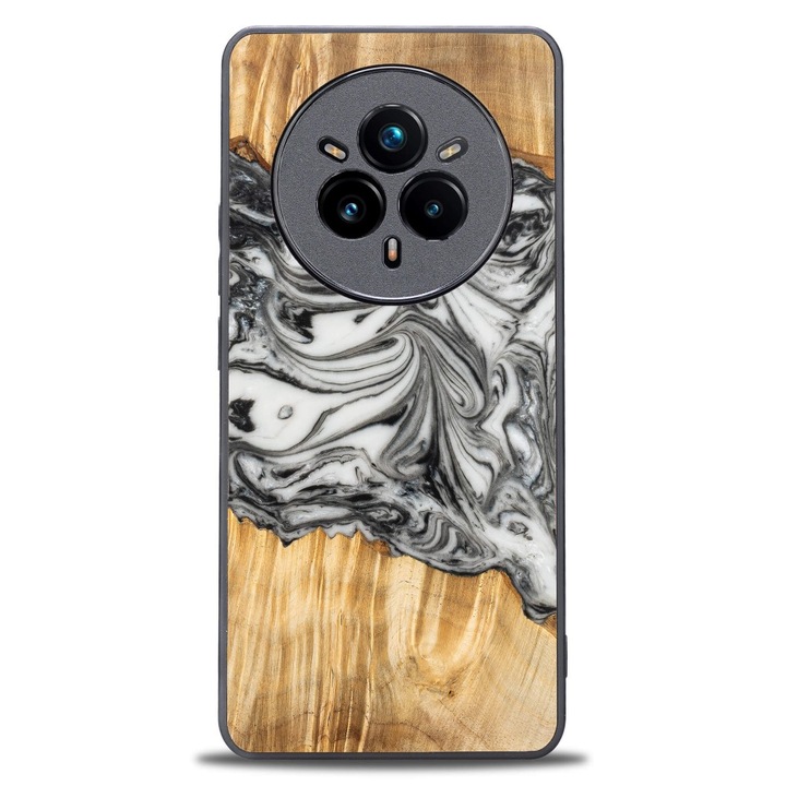 Husa telefon Bewood Unique, lemn si rasina, 100% protectie, compatibila cu MagSafe, multicolor, pentru Realme 14 Pro Plus 5G