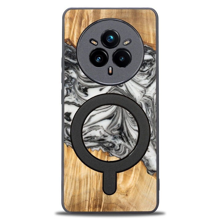 Etui telefon Bewood Unique pentru Realme 14 Pro 5G, din lemn si rasina, 100% protectie, compatibil cu MagSafe, multicolor