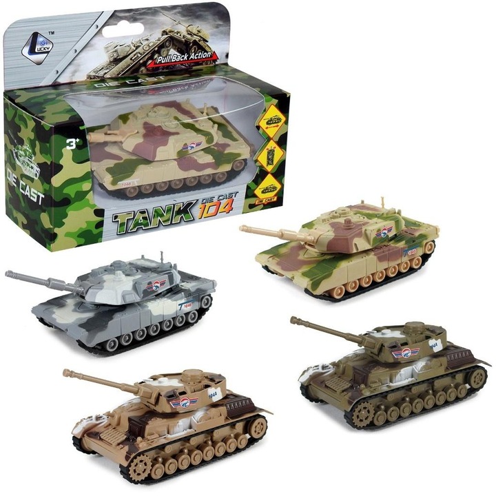 Fém tank visszahúzós rendszerrel, TRIFOX, 17x8x7cm, különböző színekben, szett