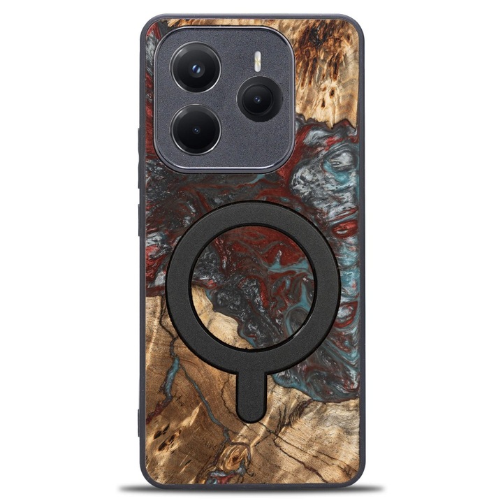 Husa telefon Bewood Unique pentru Xiaomi Redmi Note 14 5G, din lemn si rasina, 100% protectie, design unic, multicolor