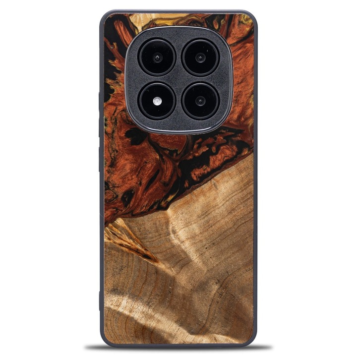 Husa Bewood Unique pentru Xiaomi Redmi Note 14 Pro Plus 5G, lemn si rasina, 100% protectie, design unic