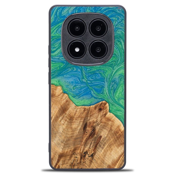 Husa telefon Bewood Unique pentru Xiaomi Redmi Note 14 Pro 5G, din lemn si rasina, 100% protectie, design unic, multicolor