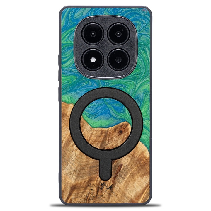 Husa telefon Bewood Unique pentru Xiaomi Redmi Note 14 Pro 5G, din lemn si rasina, 100% protectie, multicolor