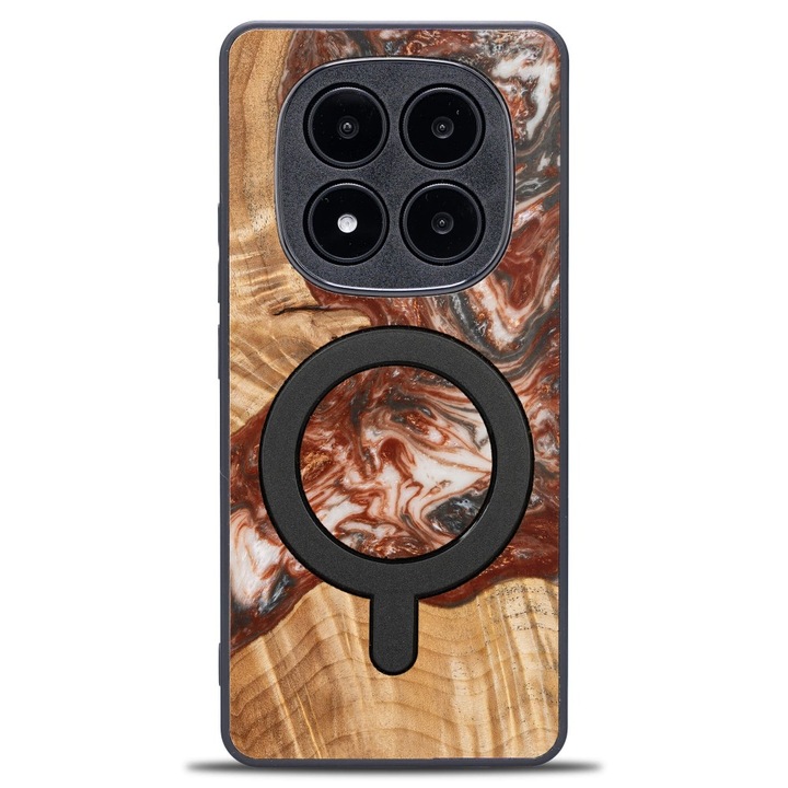 Etui Bewood Unique pentru Xiaomi Redmi Note 14 Pro 5G, lemn si rasina, 100% protectie, multicolor, 12 luni garantie