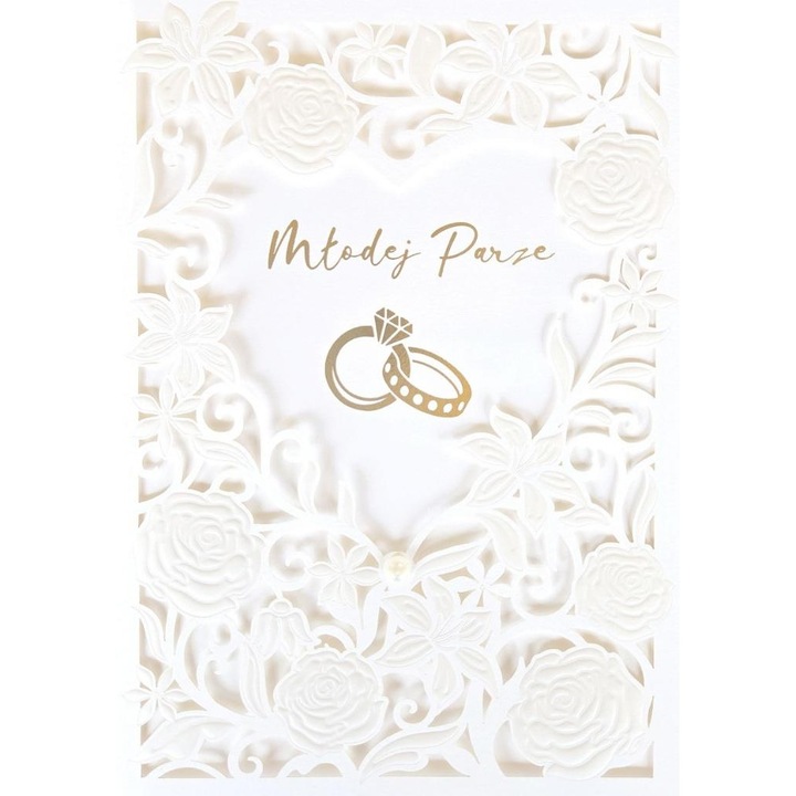 Esküvői üdvözlőkártya lézer KP-284, Armin Style, finom design, B6 formátum