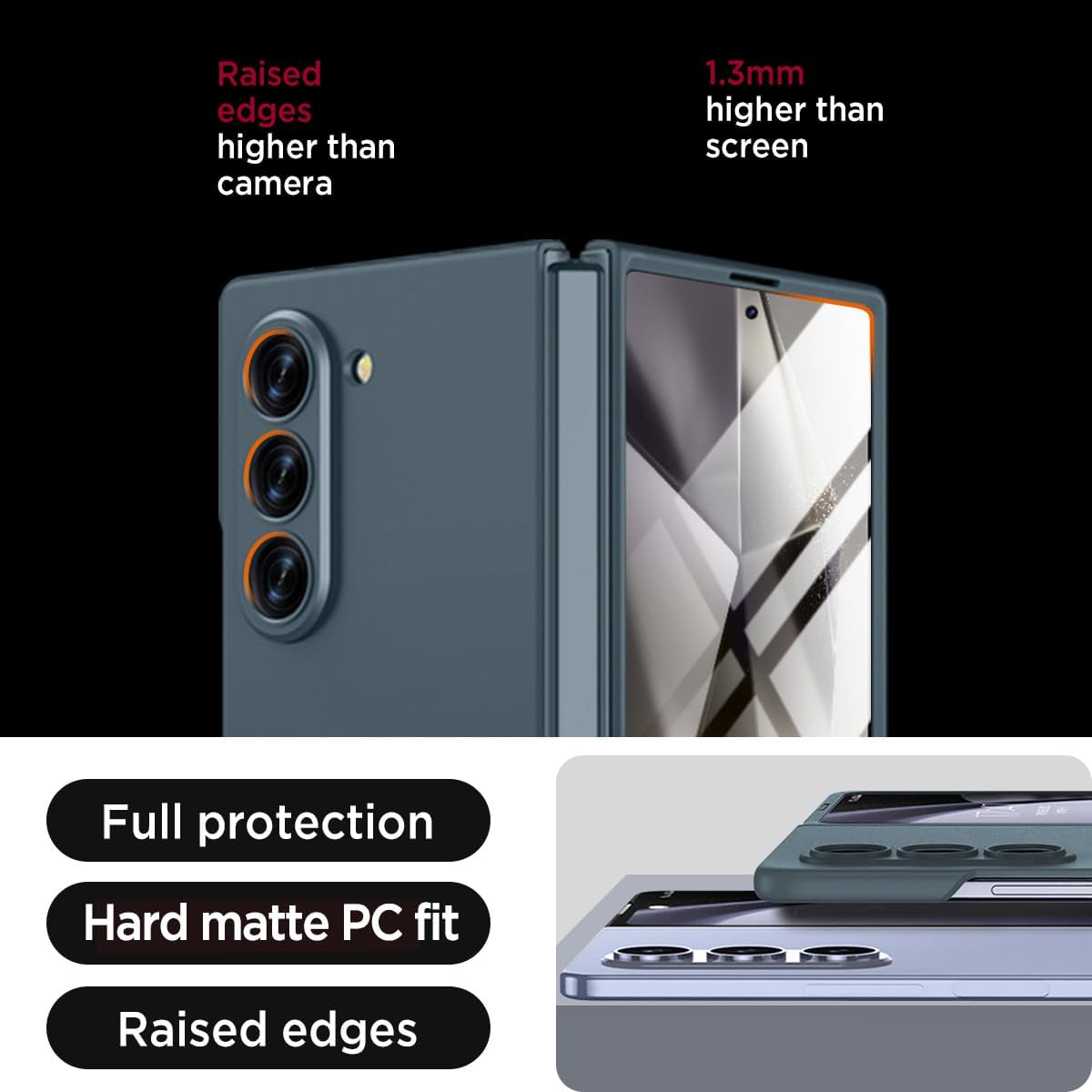 Husa pentru Samsung Galaxy Z Fold 7, protectie completa, ultra-subtire, albastru