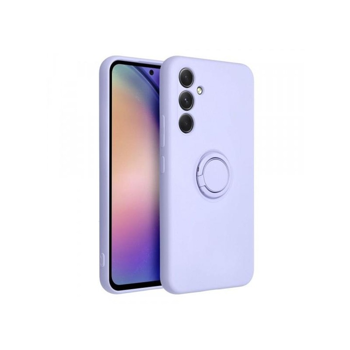 Husa pentru Samsung Galaxy A16 5G A166 / A16 4G A165 Silicone Ring Mov