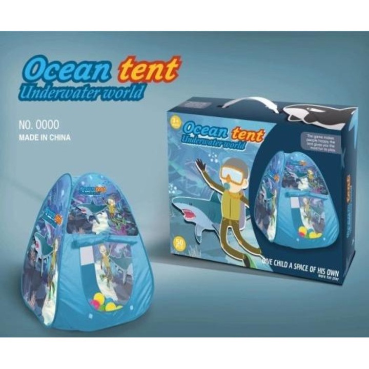 Felugró sátor CIUCIUBABKA 77cm, szett 50 labdával, óceán