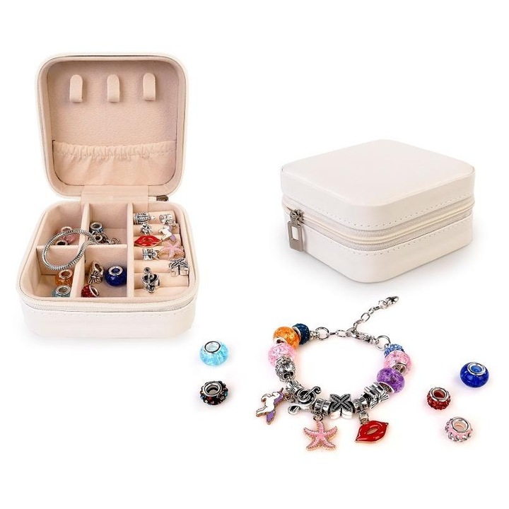 Set de bijuterii Artyk, 6 perle, 4 pandantive, bratara 16 cm, cutie 9,7x5x10 cm