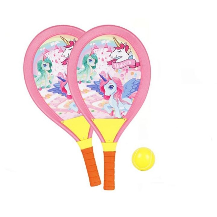 Set rachete tenis, Artyk, cu minge, 2 rachete 27x54 cm, minge 5,5 cm, multicolor, pentru copii