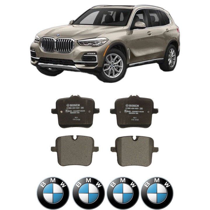 Set placute frana Spate BMW Seria X5 Van (G05) xDrive 40 i din 2019-2023, KW 250 CP 340 CMC 2998, Auto, Bosch, 4 Stickere auto cu BMW