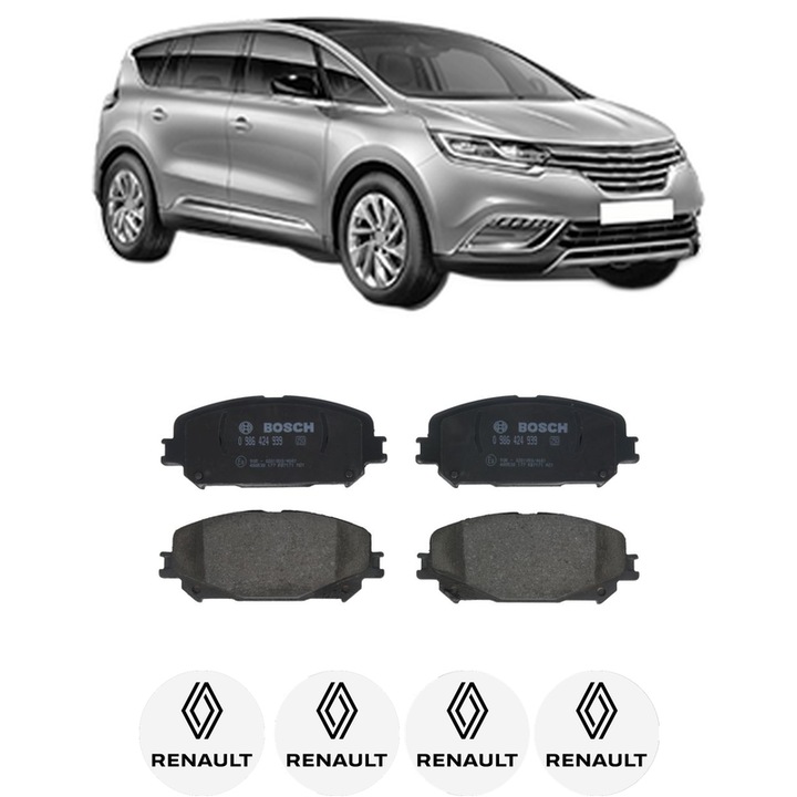Set placute frana Fata RENAULT ESPACE V (JR_) 1.8 TCe 225 din 2016-2023, KW 165 CP 225 CMC 1798, Auto, Bosch, 4 Stickere auto cu RENAULT