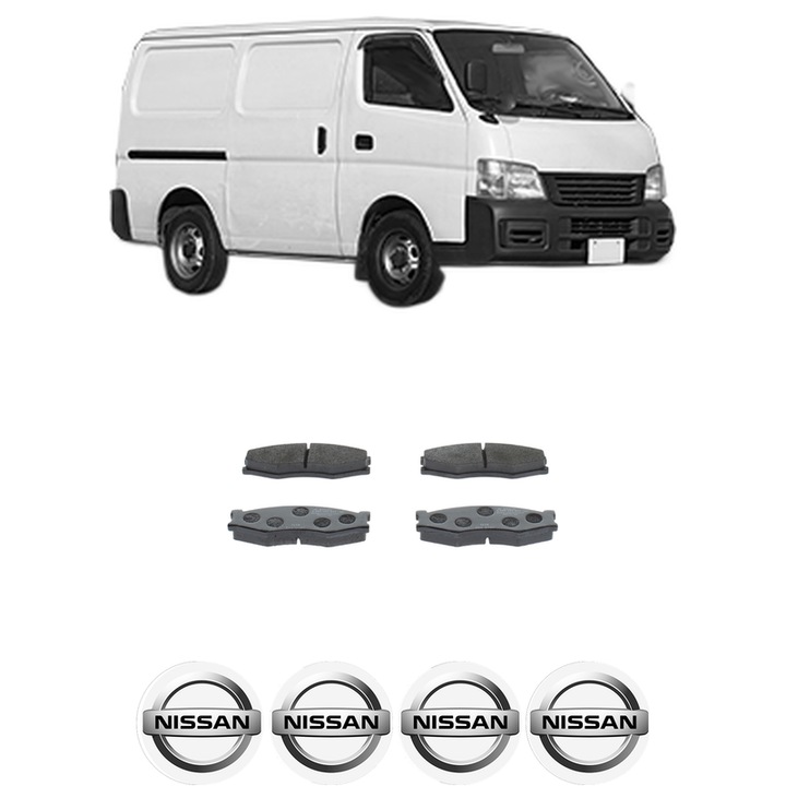 Set placute frana Fata NISSAN URVAN Van (E24) 2.0 din 1987-1997, KW 64 CP 87 CMC 1952, Auto, Bosch, 4 Stickere auto cu NISSAN