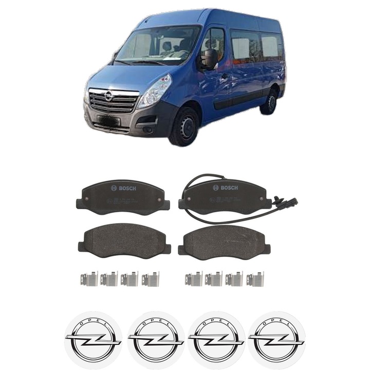 Set placute frana Spate OPEL MOVANO B Bus (X62) 2.3 CDTI FWD (JV) din 2013, KW 110 CP 150 CMC 2298, Auto, Bosch, 4 Stickere auto cu OPEL