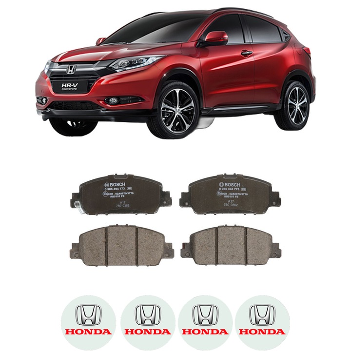 Set placute frana Fata HONDA HR-V (RU) 1.5 (RU1) din 2015, KW 88 CP 120 CMC 1497, Auto, Bosch, 4 Stickere auto cu HONDA
