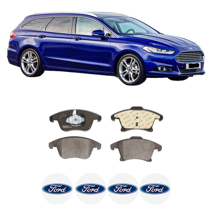 Set placute frana Fata FORD MONDEO V Turnier (CF) 1.5 TDCi din 2015, KW 88 CP 120 CMC 1499, Auto, Bosch, 4 Stickere auto cu FORD