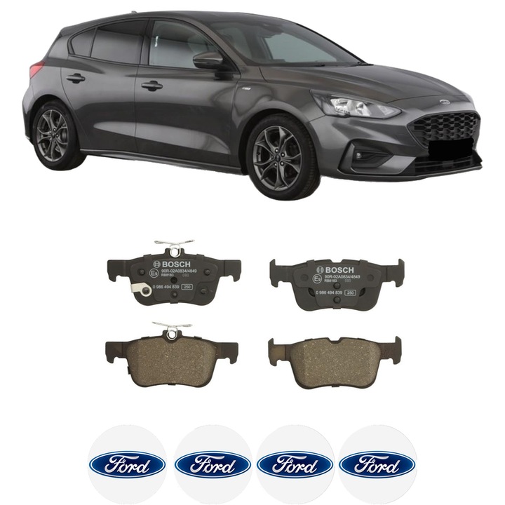 Set placute frana Spate FORD FOCUS IV (HN) 1.5 EcoBlue din 2018, KW 88 CP 120 CMC 1499, Auto, Bosch, 4 Stickere auto cu FORD