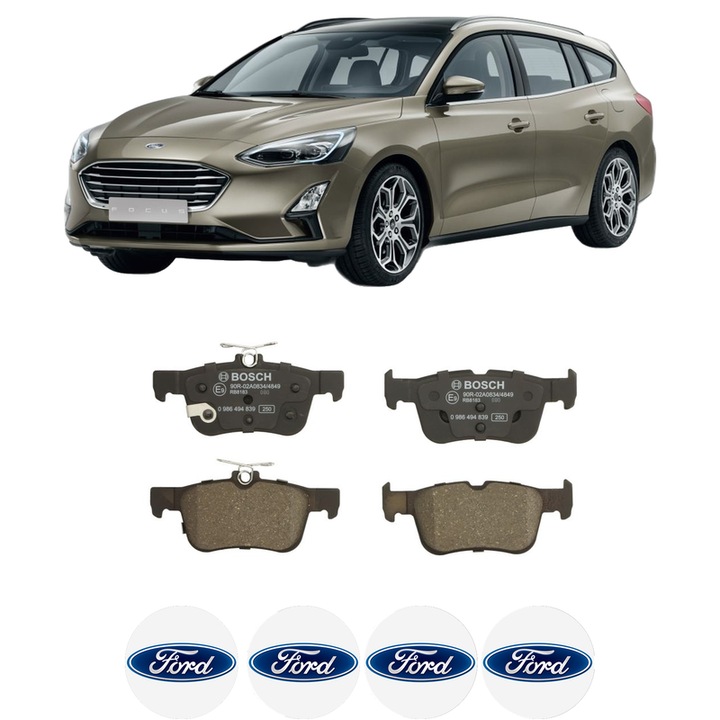 Set placute frana Spate FORD FOCUS IV Turnier (HP) 1.5 EcoBlue din 2018, KW 88 CP 120 CMC 1499, Auto, Bosch, 4 Stickere auto cu FORD
