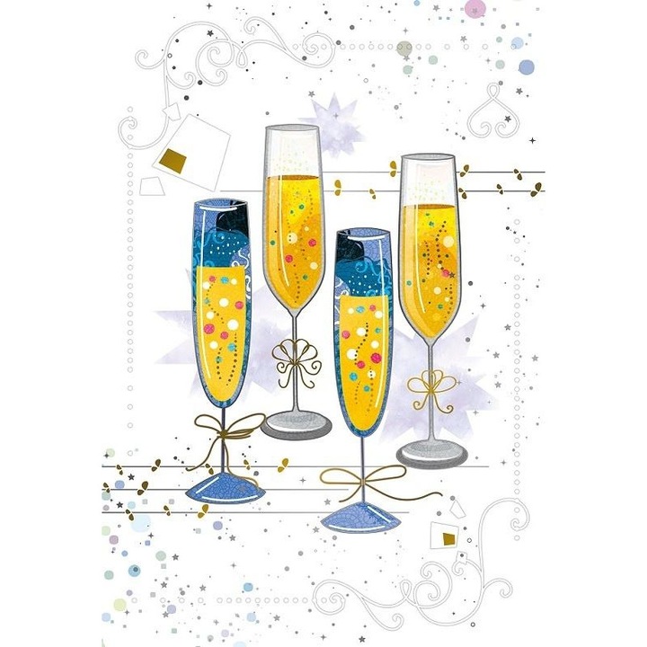 Felicitare DaVinci 12x18cm, set cu plic, design deosebit, zlatit