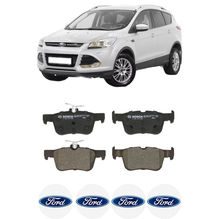 Set placute frana Spate FORD KUGA II (DM2) 1.5 TDCi din 2016-2019, KW 88 CP 120 CMC 1499, Auto, Bosch, 4 Stickere auto cu FORD