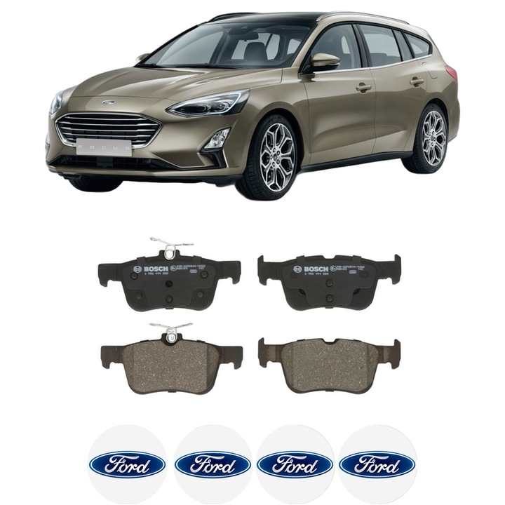 Set placute frana Spate FORD FOCUS IV Turnier (HP) 1.5 EcoBlue din 2018, KW 88 CP 120 CMC 1499, Auto, Bosch, 4 Stickere auto cu FORD