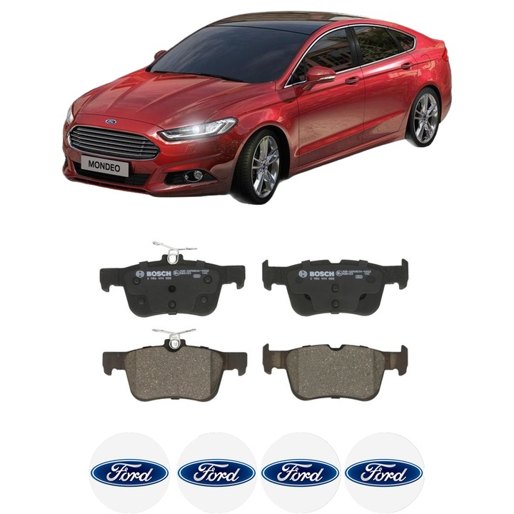 Set placute frana Spate FORD MONDEO V Hatchback (CE) 1.5 TDCi din 2015, KW 88 CP 120 CMC 1499, Auto, Bosch, 4 Stickere auto cu FORD