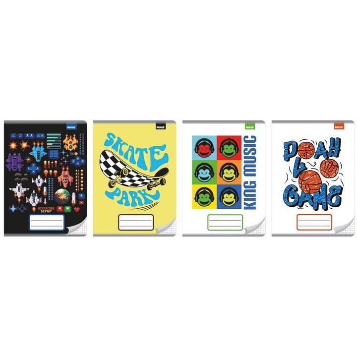 Set caiete A5 Beniamin, 20 buc, 16 foi, 70g, coperta moale, model Chlopiec, culoare albastra