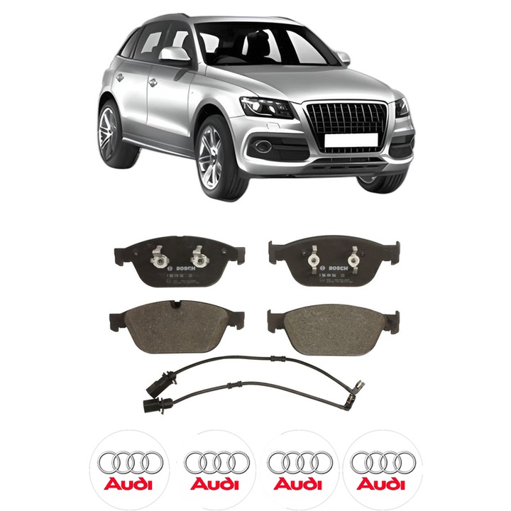 Set placute frana Fata AUDI Q5 Van (8RB) 3.0 SQ5 TDI quattro din 2015-2017, KW 240 CP 326 CMC 2967, Auto, Bosch, 4 Stickere auto cu AUDI