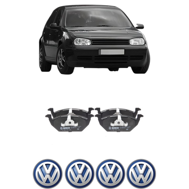 Set placute frana Fata Volkswagen GOLF IV Van (1J1) 1.9 TDI din 1997-2004, KW 81 CP 110 CMC 1896, Auto, Bosch, 4 Stickere auto cu Volkswagen