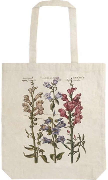 Válltáska, Skona Ting, STBAG 72, kék virágok, 100% organikus pamut