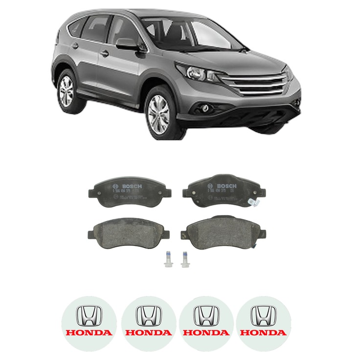 Set placute frana Fata HONDA CR-V IV (RM_) 2.0 (RM1) din 2012, KW 110 CP 150 CMC 1997, Auto, Bosch, 4 Stickere auto cu HONDA