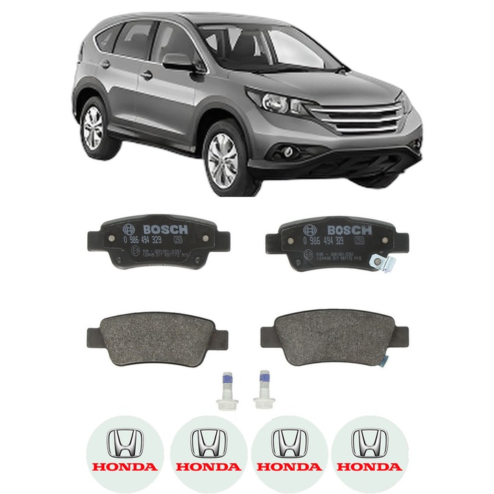 Set placute frana Spate HONDA CR-V IV (RM_) 2.4 AWD (RM4) din 2012, KW 140 CP 190 CMC 2354, Auto, Bosch, 4 Stickere auto cu HONDA