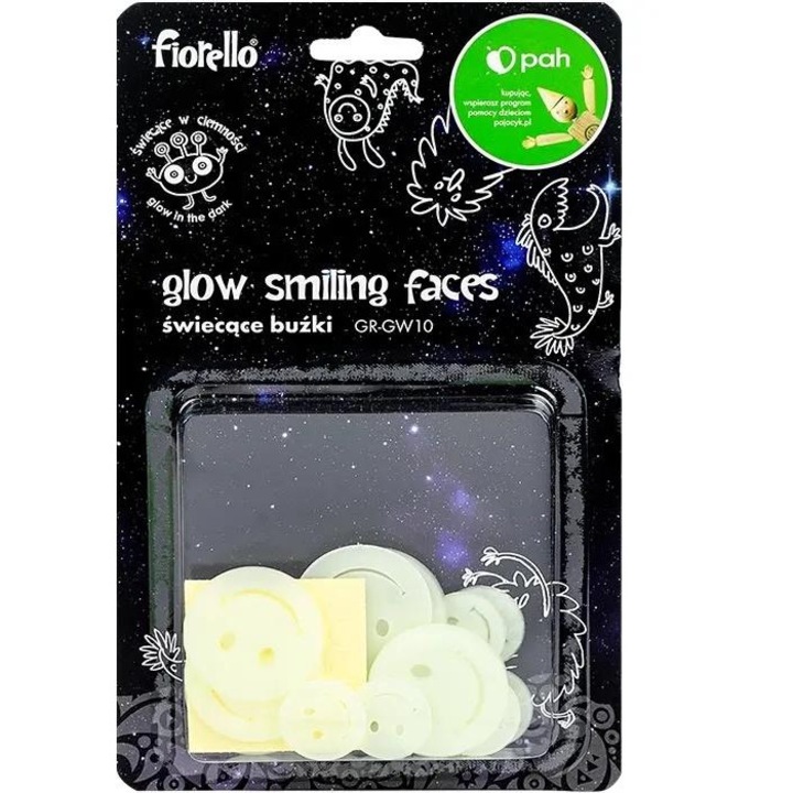 Stickere decorative fluorescente Buzki, FIORELLO, set 25 bucati, elemente autoadezive