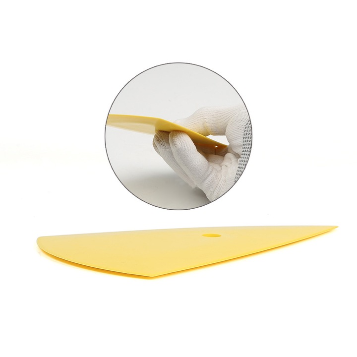 Autófólia telepítő rakli, műanyag, sárga