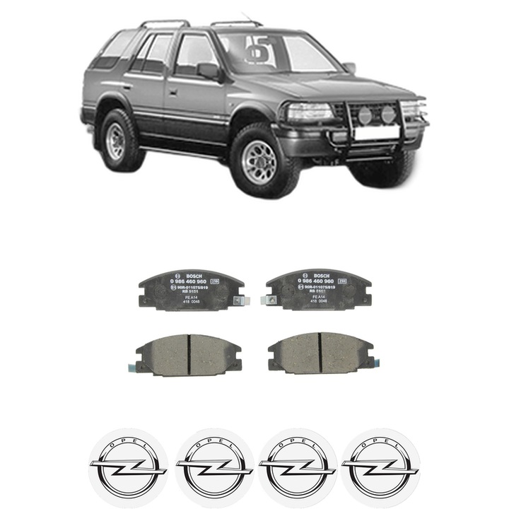 Set placute frana Fata OPEL FRONTERA A (U92) 2.4 i (53MWL4) din 1992-1998, KW 92 CP 125 CMC 2410, Auto, Bosch, 4 Stickere auto cu OPEL