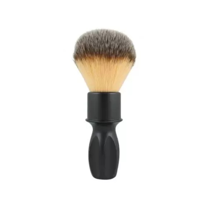 Perie de bărbierit RazoRock Plissoft Matte Black 400 Silvertip Fibre 24 mm, păr sintetic