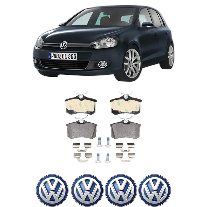 Set placute frana Spate Volkswagen GOLF VI Van (5K1) 1.6 TDi BlueMotion din 2009-2012, KW 77 CP 105 CMC 1598, Auto, Bosch, 4 Stickere auto cu Volkswagen