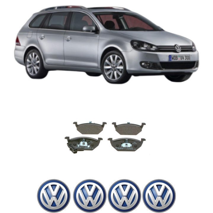 Set placute frana Fata Volkswagen GOLF VAN VI Variant (AJ5) 1.6 TDi din 2009-2012, KW 66 CP 90 CMC 1598, Auto, Bosch, 4 Stickere auto cu Volkswagen
