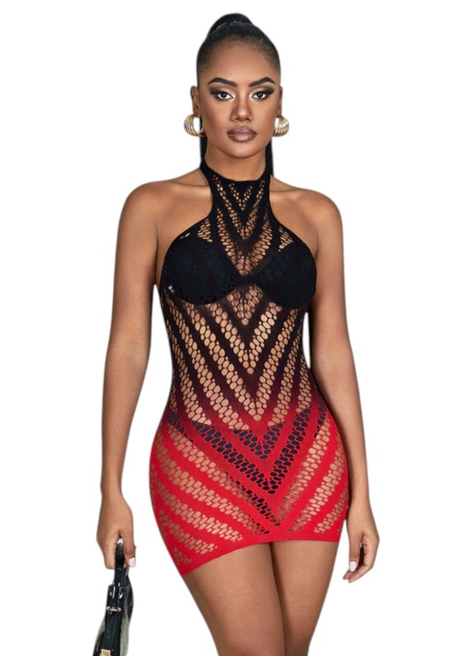 Subblime 952242 - színátmenetes necc ruha- (piros) - XS-M