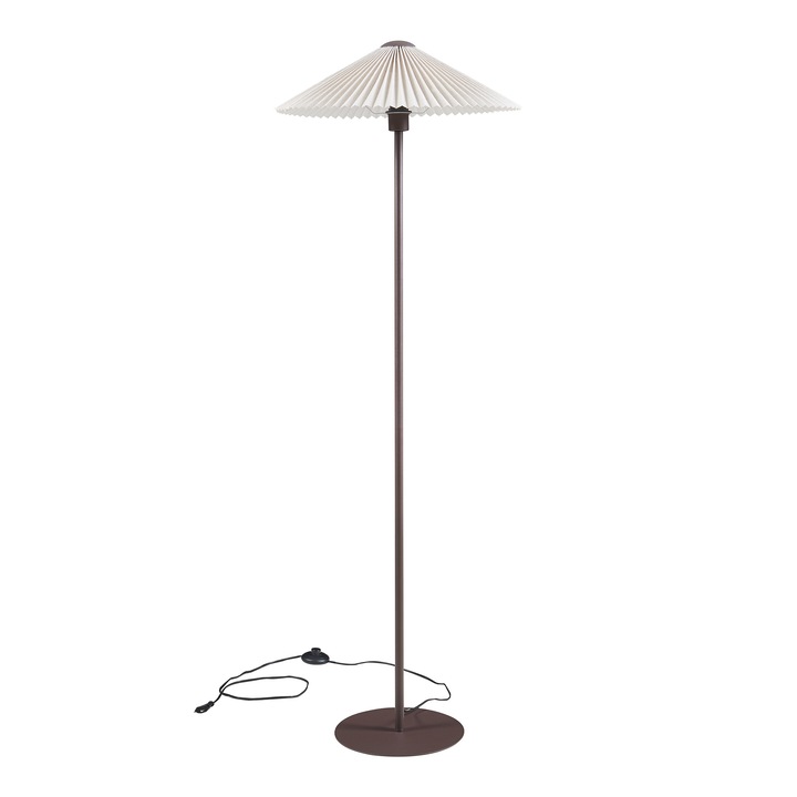 Lampa de podea, lux.pro, Appledore, 149 cm, 1 x E27, max. 60W, metal, poliester, alb, maro