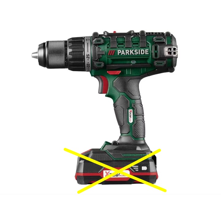 Set de masina de insurubat si gaurit Parkside PABS 20-LI G8, fara acumulator, 1 incarcator si trusa de accesorii