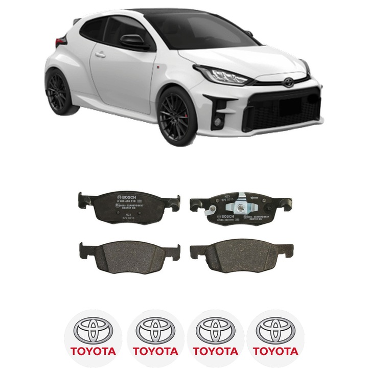 Set placute frana Fata TOYOTA YARIS (_P21_, _PA1_, _PH1_) 1.5 (MXPA10, MXPA11, MXPA12) din 2020, KW 88 CP 120 CMC 1490, Auto, Bosch, 4 Stickere auto cu TOYOTA