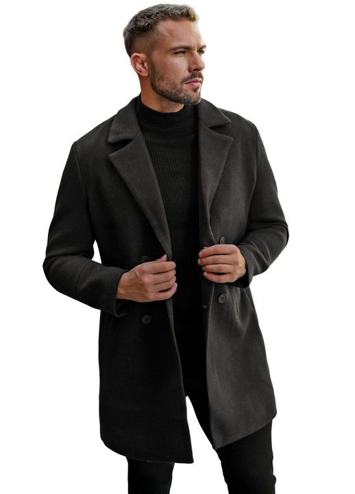 Férfi kabát OZONEE JS/11Z8269, Fekete