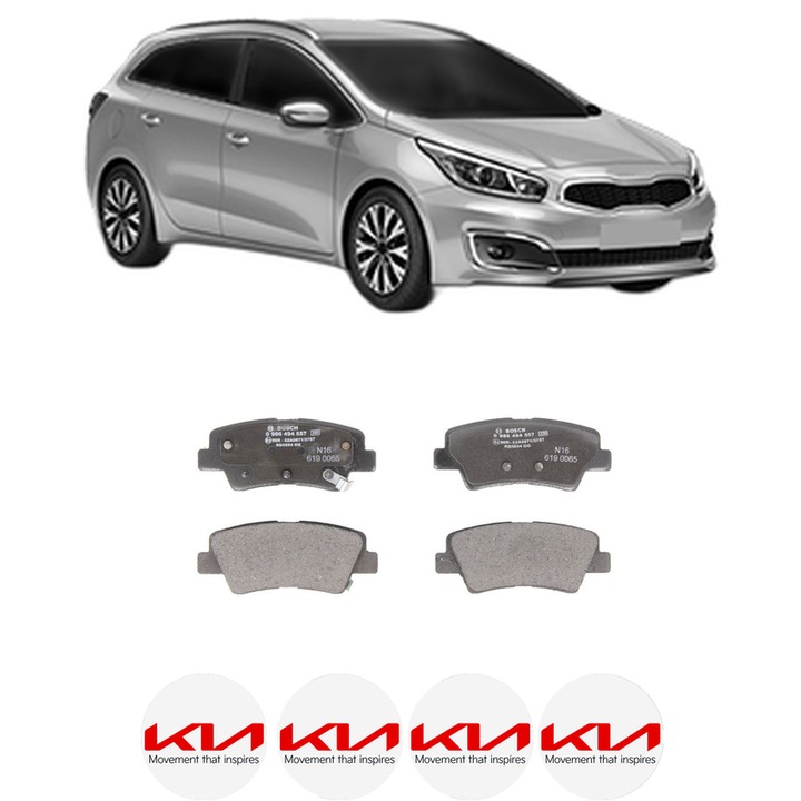 Set placute frana Spate KIA CEED Combi Van (CD) 1.4 T-GDI din 2018-2020, KW 103 CP 140 CMC 1353, Auto, Bosch, 4 Stickere auto cu KIA