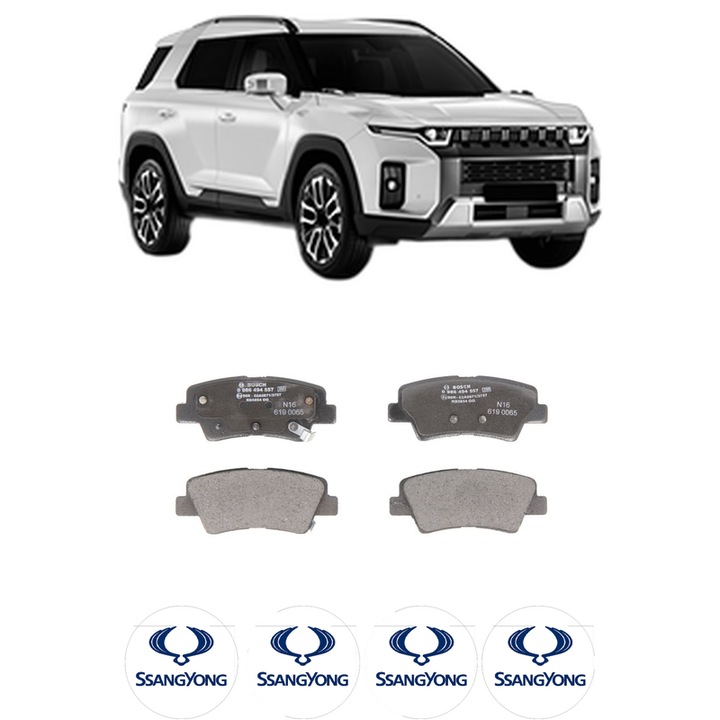 Set placute frana Spate SSANGYONG TORRES (J100) 1.5 GDI AWD din 2022, KW 120 CP 163 CMC 1497, Auto, Bosch, 4 Stickere auto cu SSANGYONG