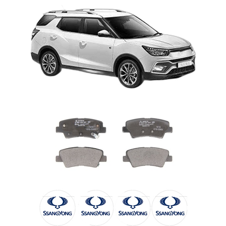 Set placute frana Spate SSANGYONG XLV SUV 1.6 GPL din 2016, KW 94 CP 128 CMC 1597, Auto, Bosch, 4 Stickere auto cu SSANGYONG