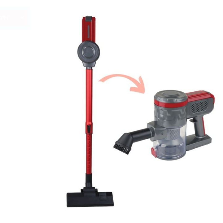 Електрическа вертикална прахосмукачка червена 600W, захранване с кабел, 2в1