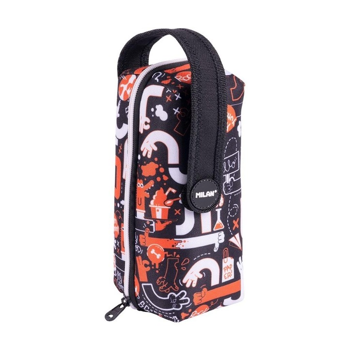 Мултифункционален комплект за бюро с 5 елемента, МИЛАН, колекция Fingers, черен, оранжев, бял, 22,5x11,5x11см