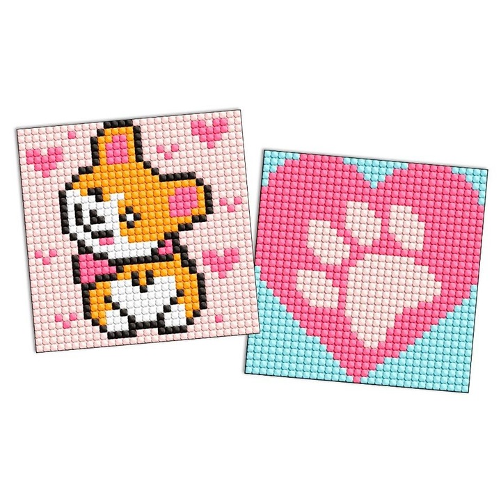 Set mozaica diamentina, Ideyka, Corgi, 9x9cm, autocolante